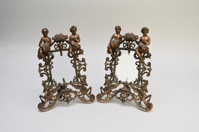 Lot 245 - A pair of patinated cast iron photograph frames