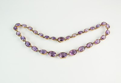 Lot 162 - A 19th century amethyst riviere necklace