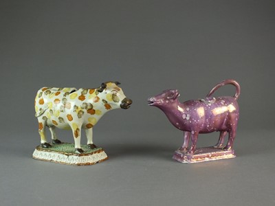 Lot 301 - Two cow creamers, early 19th century