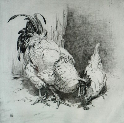 Lot 169 - Winifred Marie Louise Austen (1876-1964) Etchings of Shovellers and The Dodman Cockerel