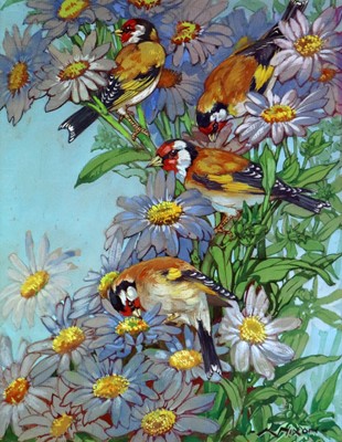 Lot 187 - Kay Nixon (1895-1988) Goldfinches