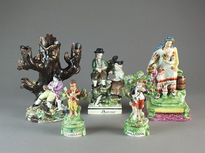 Lot 302 - A group of Staffordshire figures, early 19th century