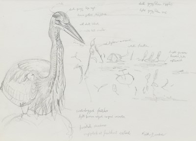 Lot 221 - Keith Brockie (b.1955) Three Studies of an Osprey, Heron and Ptarmigan