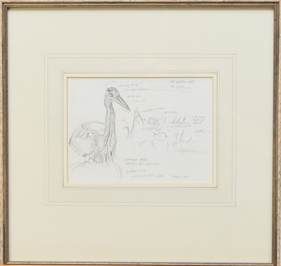 Lot 221 - Keith Brockie (b.1955) Three Studies of an Osprey, Heron and Ptarmigan