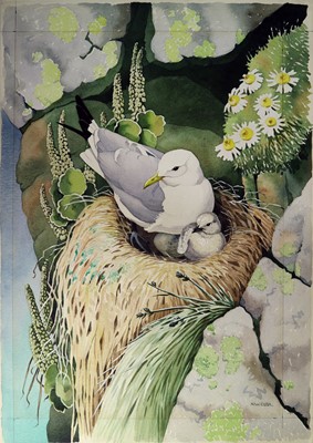 Lot 192 - Noel William Cusa (1909-1990) Kittiwake Nesting