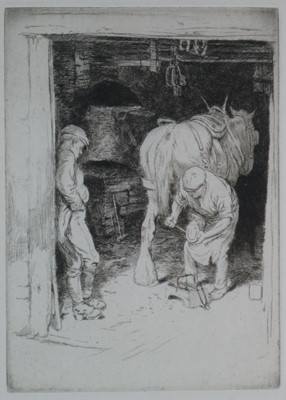 Rembrandt etching: The Rat Catcher (The rat-poison peddler