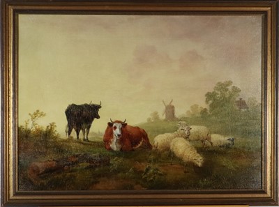 Lot 108 - Follower of Thomas Sidney Cooper RA (British 1803-1902) Cattle and Sheep in pasture