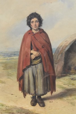 Lot 396 - Manner of Octavius Oakley (1800-1867) Gypsy Girl in a Red Cloak and five further works