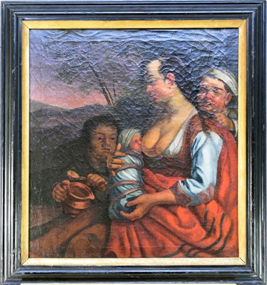 Lot 109 - Continental School (18th Century), Mother Feeding a Swaddled Infant