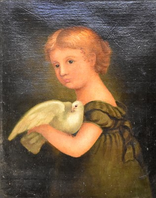 Lot 143 - British School (late 18th-early 19th Century) Portrait of a Young Child Holding a Dove