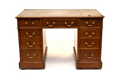 Lot 342 - A 20th century mahogany pedestal desk