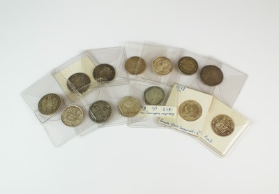 Lot 209 - A collection of thirteen shillings