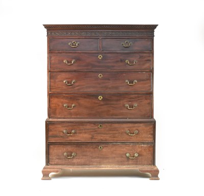 Lot 423 - A George III mahogany chest on chest