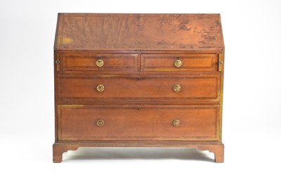 Lot 420 - A George III inlaid and cross-banded mahogany bureau