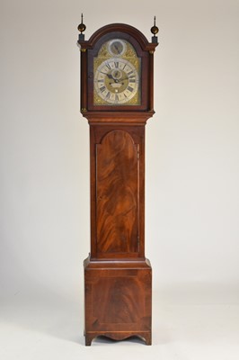 Lot 370 - A George III mahogany brass-dial longcase clock, Henry Messer, Southampton