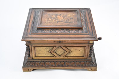 Lot 328 - A 19th century marquetry inlaid walnut Polyphon musical box