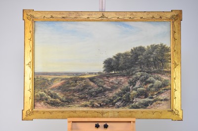 Lot 152 - James Orrock (1829-1913) Rural Landscape with Tree Lined Hilltop looking out over fields