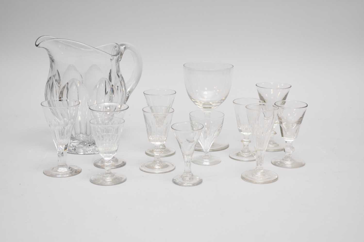 Lot 357 - Twelve 19th century drinking glasses and a water jug