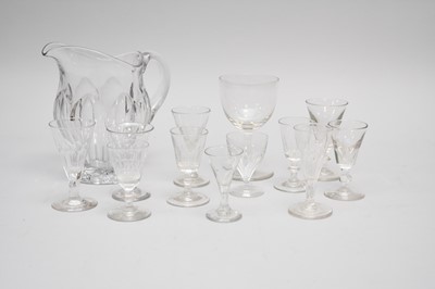 Lot 357 - Twelve 19th century drinking glasses and a water jug