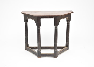 Lot 407 - An oak credence type table and an oak lowboy