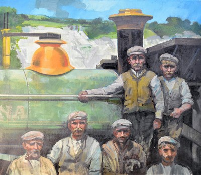 Lot 108 - Henry Collins (1910-1994) Quarry Engine and Workers, Wales