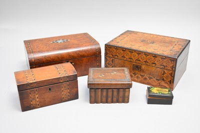 Lot 314 - A group of five late Victorian wood boxes