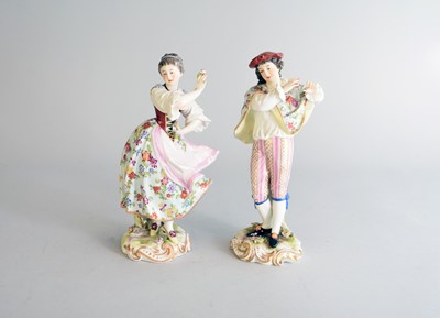 Lot 396 - A pair of German porcelain figures decorated by Richard Klemm (1869-1915)