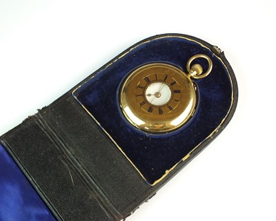 Lot 181 - A Gentleman's 18ct gold late 19th century half hunter chronograph pocket watch