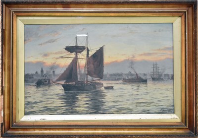 Lot 97 - George Parker Greenwood (1850-1904), Mersey shipping scene