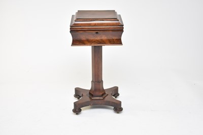 Lot 344 - A Victorian rosewood pedestal teapoy