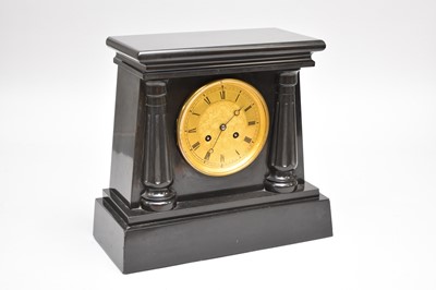 Lot 453 - A 19th century black marble mantel clock by William Johnson