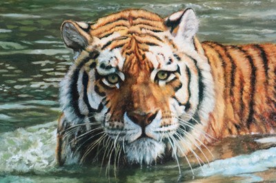 Lot 70 - Willem Sternberg de Beer (b. 1941) Swimming Tigers
