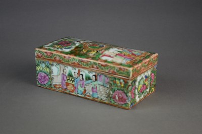 Lot 597 - A Chinese Canton famille rose pen box