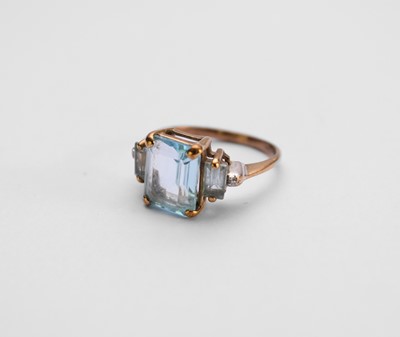 Lot 50 - A 9ct gold blue topaz ring