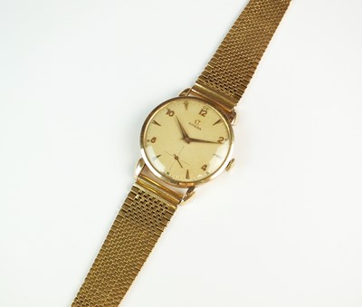 Lot 168 - A Gentleman's gold plated Omega wristwatch with yellow metal bracelet