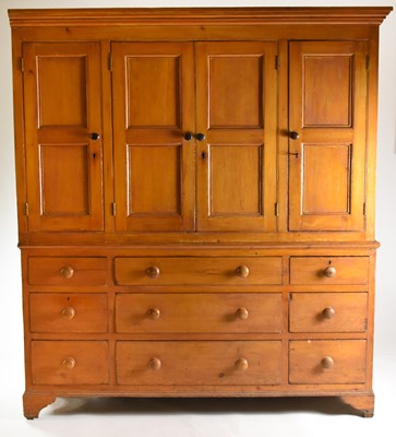 Lot 409 - A 19th century pine housekeeper's cupboard