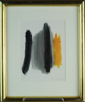 Lot 26 - Bernard Farmer (1919-2002) Yellow and Black Abstract