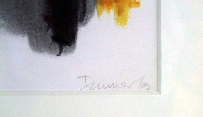 Lot 26 - Bernard Farmer (1919-2002) Yellow and Black Abstract