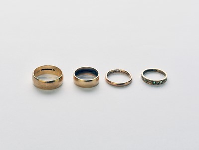 Lot 36 - Four 9ct gold bands