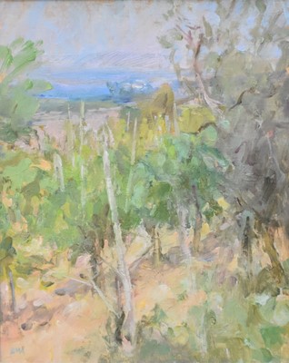 Lot 172 - Diana Maxwell Armfield RA (British, 1920-) ‘Hot day below Montalcina. Painted in 1990’