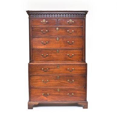 Lot 586 - A George III mahogany chest on chest