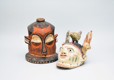 Lot 311 - A Congo Pende helmet mask and a Nigerian Gelede mask