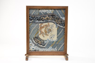 Lot 609 - An Anglo-Chinese fire screen, early 20th century