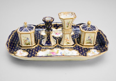 Lot 364 - A Coalport desk stand, 19th century