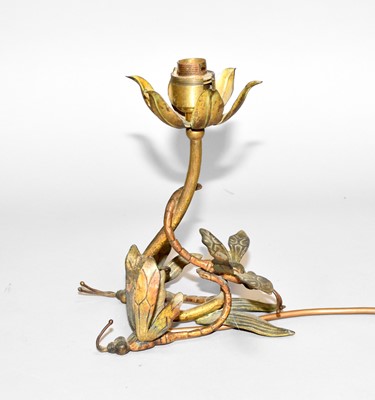 Lot 432 - An Art Nouveau style dragonfly table lamp