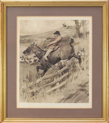 Lot 192 - George Denholm Armour (British 1864-1949) The Hunt Jumping a Fence