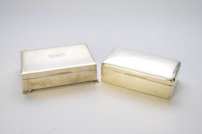 Lot 289 - Two silver mounted cigarette boxes