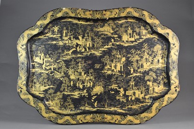 Lot 444 - A Chinese export lacquer tray, Qing Dynasty