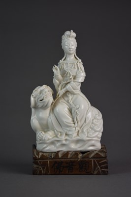 Lot 13 - A Chinese blanc de chine figure of Guanyin