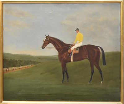 Lot 265 - R* Stanton, English Naive School, 19thC, 'Flying Fox', racehorse and jockey, oil on canvas